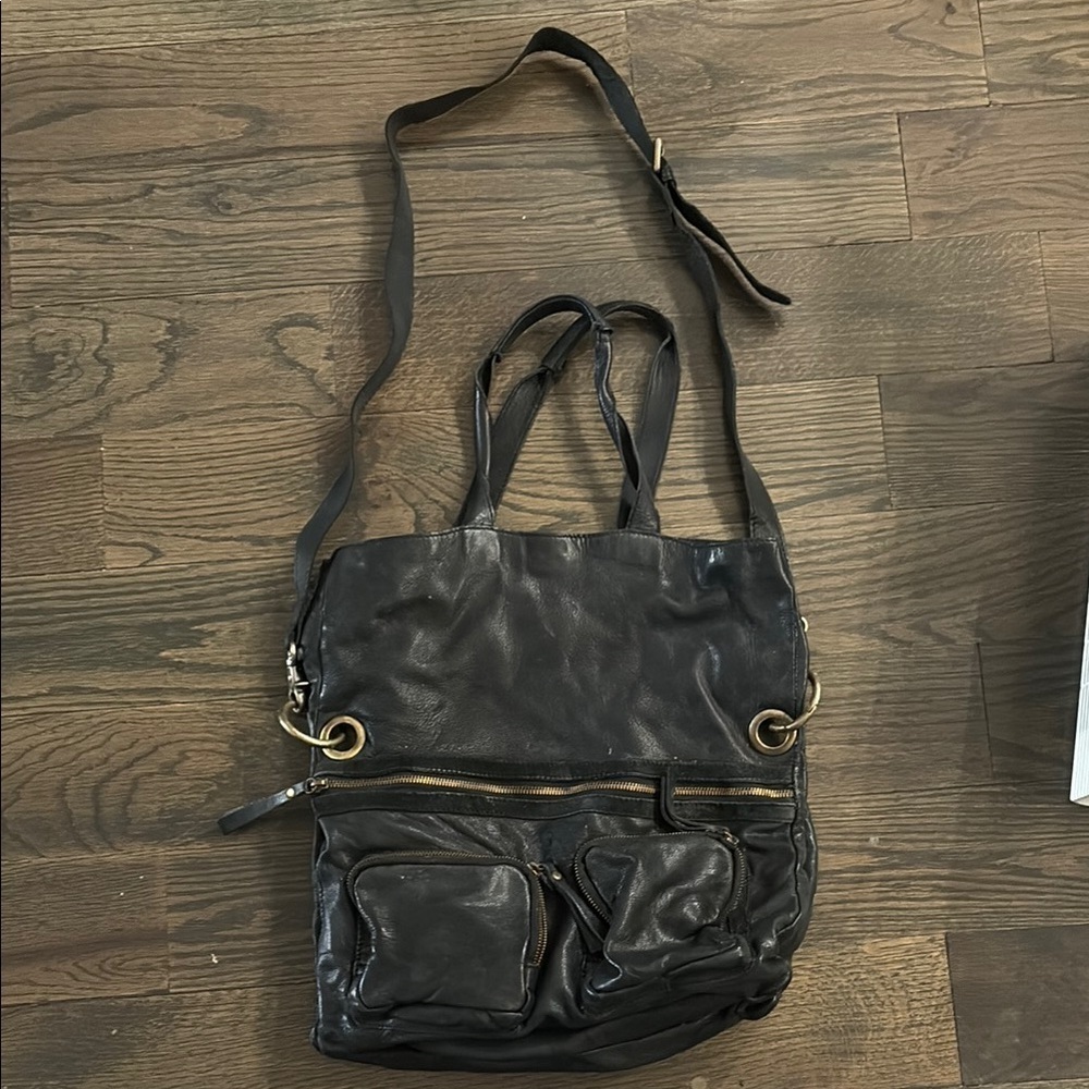 Latico RARE Medium Leather with suede trimmings Elegant Black Leather Tote Bag - Picture 6 of 12